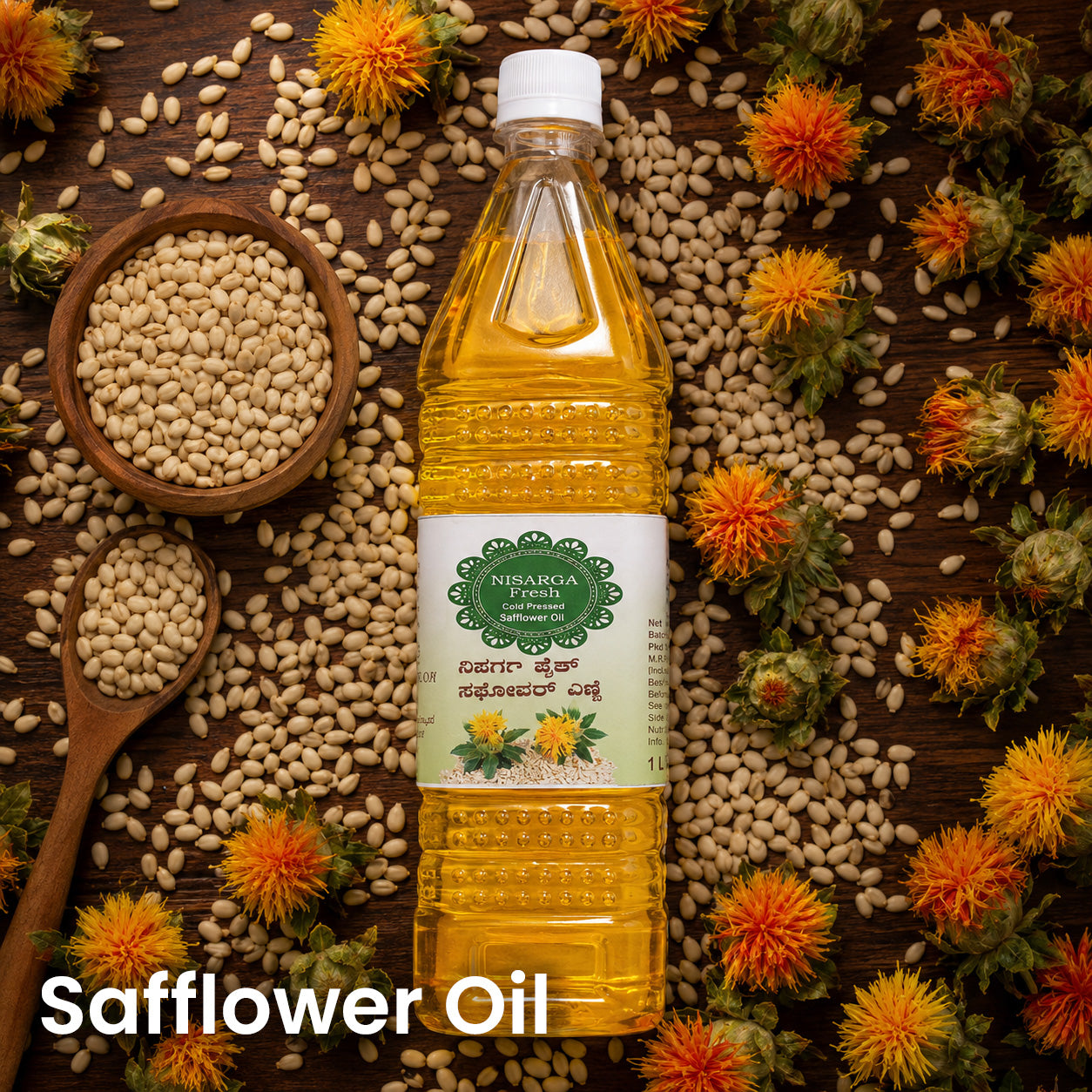 Nisarga Fresh Wood-Pressed Pure Safflower Oil
